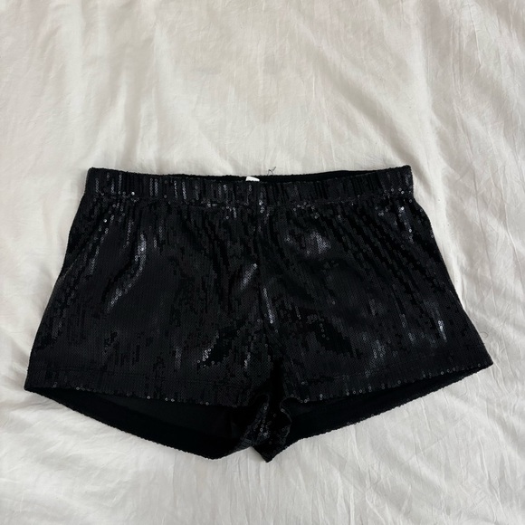 Black Sequin micro Shorts - Picture 1 of 2